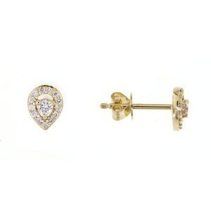 Real Diamond Pear Shape Little Stud Earrings